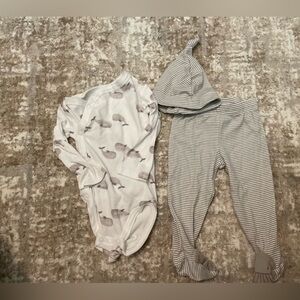 Carter's Gray and White Whale Print Matching Set size 9M